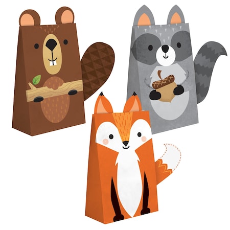 Creative Converting Wild One Woodland Paper Treat Bags, 4.5"x8", 96PK 344417